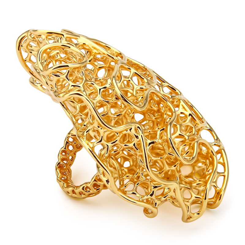 Women'S Fashion Website - IVOG الجوف خارج 18K خاتم مطلي