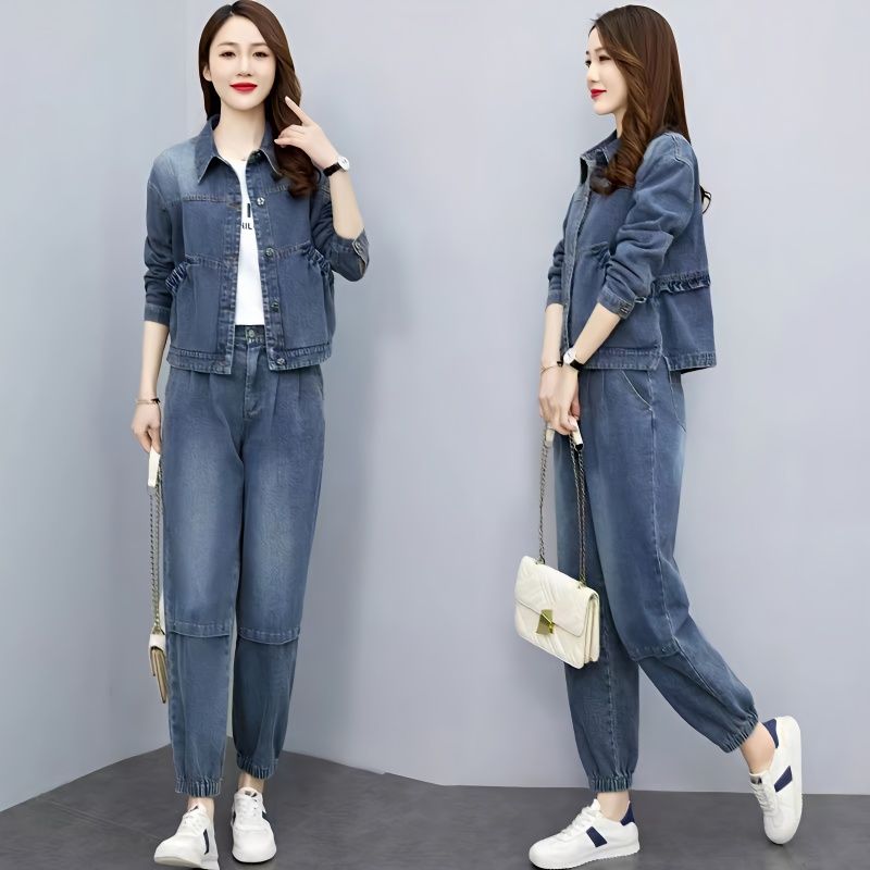 Women'S Fashion Denim Jacket - النساء الدنيم الدعاوى 2024 جديد ربيع