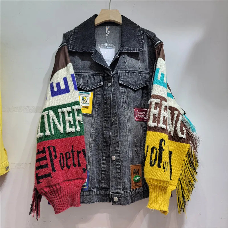 Women'S Fashion Denim Jacket - المرأة الدنيم سترة الخريف أزياء إلكتروني