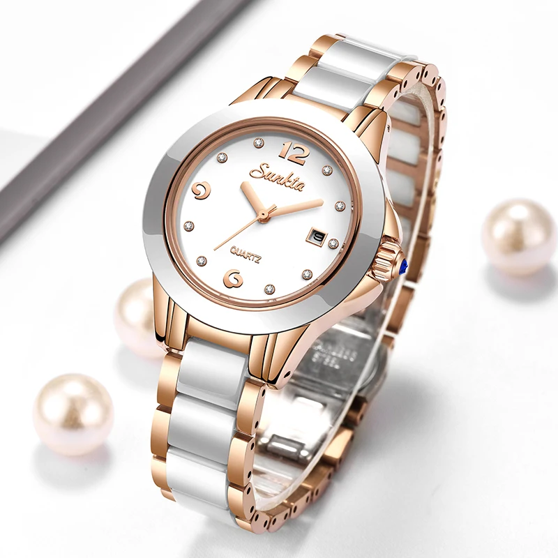 Fashion Women Watch - ساعة Sunkta كاجوال كوارتز نسائية أنيقة