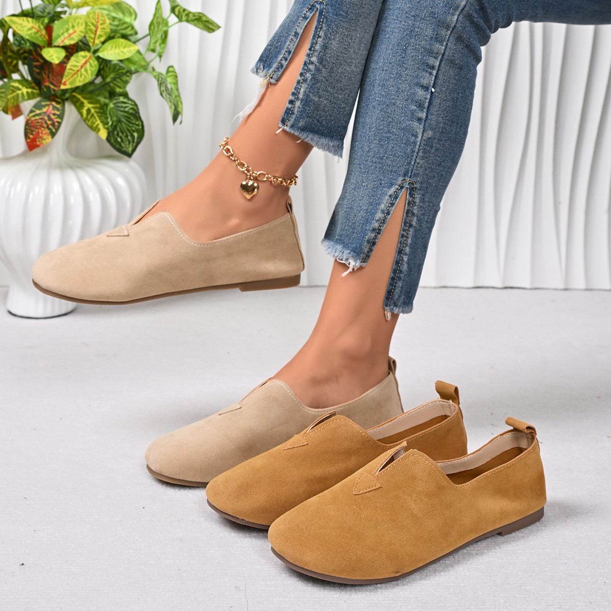 Women'S Fashion Quick Delivery - أحذية نسائية مسطحة سهلة الارتداء بمقدمة
