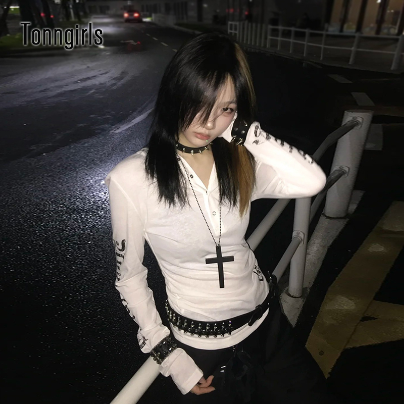Women'S Fashion Zip Hoodie - Tonngirls Y2k خمر تي شيرت المرأة