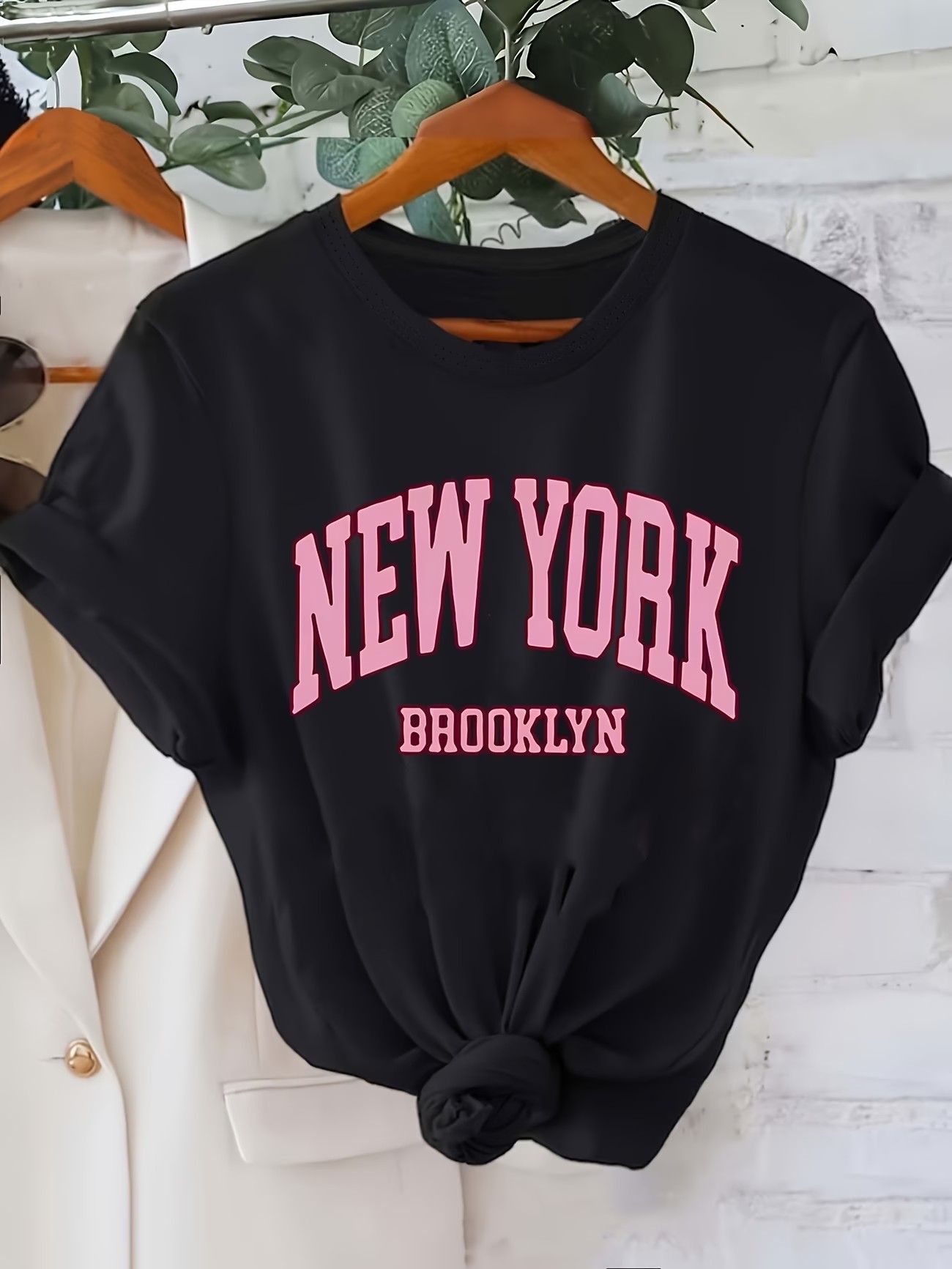 Women'S Fashion York - تي شيرت عصري بطباعة حروف نيويورك