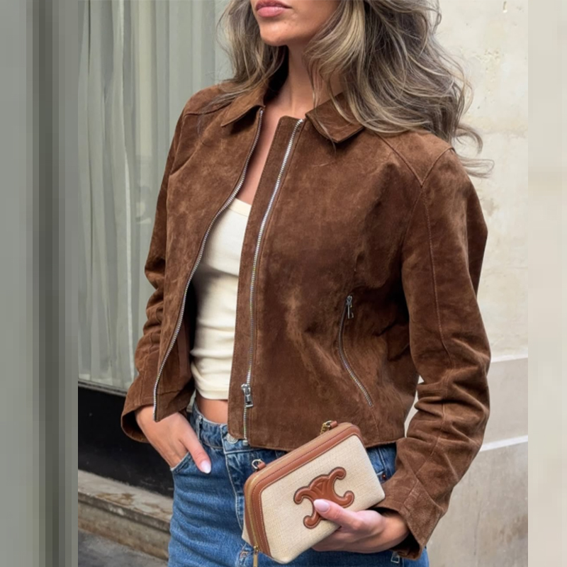 HXAO اقتصاص معطف سترة من جلد ا - مراجعة Women'S Fashion Bomber Jacket وسعره