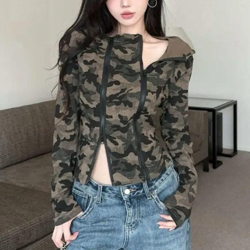 سترة نسائية كامو بغطاء للرأس م - مراجعة Women'S Fashion Zip Hoodie وسعره
