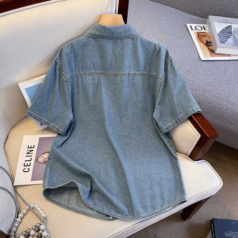 قميص دينيم ريترو للنساء الصيف  - مراجعة Women'S Fashion Denim Jacket وسعره