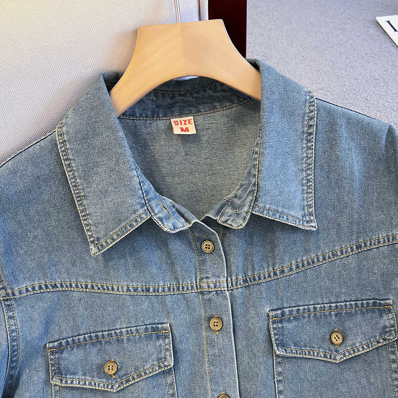 قميص دينيم ريترو للنساء الصيف  - مراجعة Women'S Fashion Denim Jacket وسعره