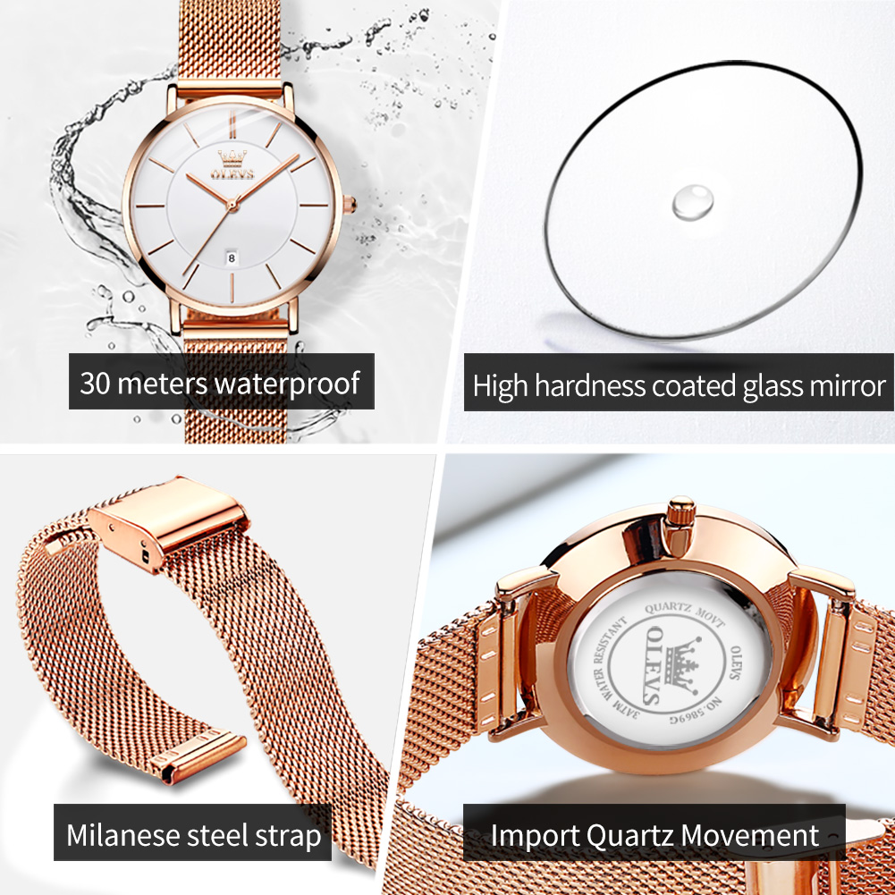 OLEVS ساعة نسائية 5869 أنيقة م - مراجعة Women'S Fashion Gifts وسعره
