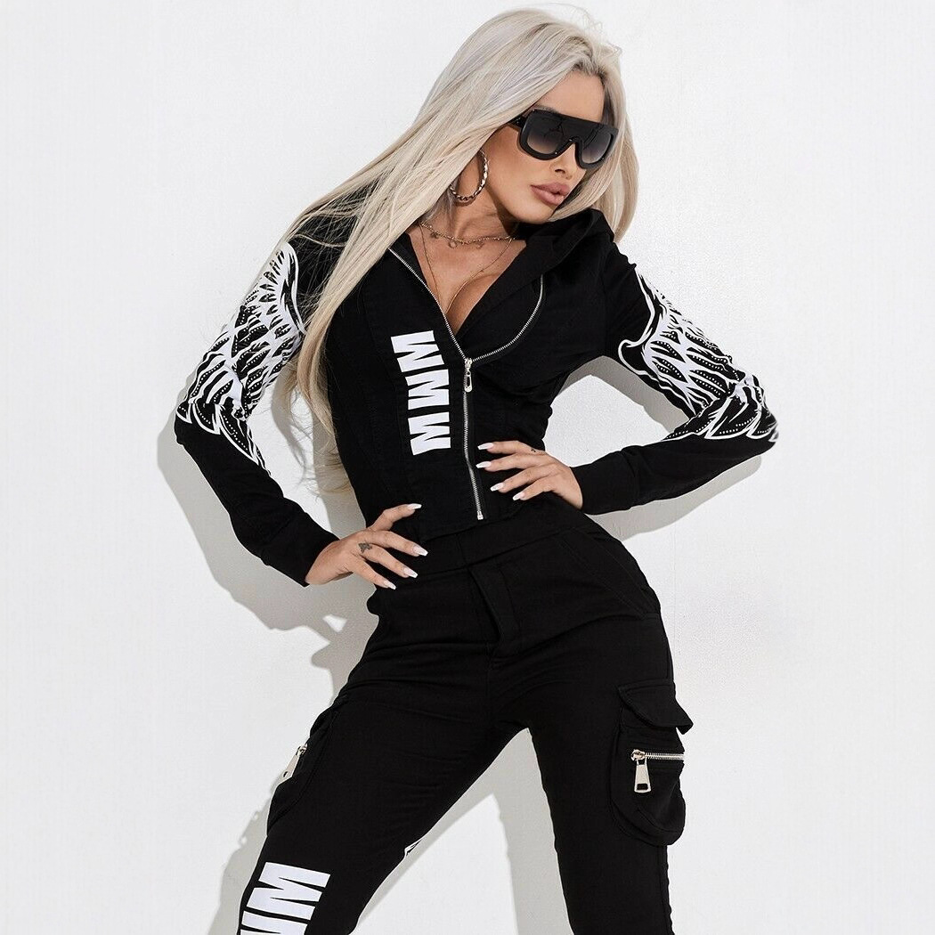 طقم رياضي نسائي عصري لخريف 202 - مراجعة Women'S Fashion Zip Hoodie وسعره