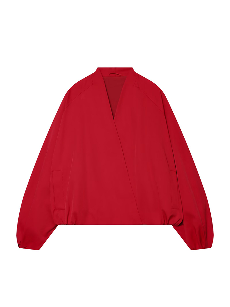 سترة قصيرة حمراء أنيقة للنساء  - مراجعة Women'S Fashion Bomber Jacket وسعره