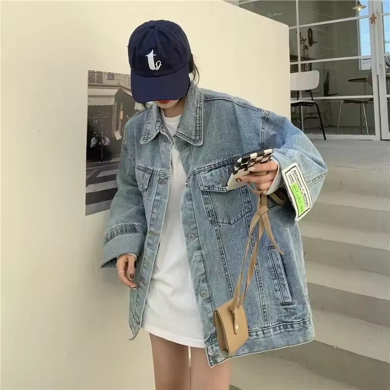 سترة نسائية كورية عصرية جديدة  - مراجعة Women'S Fashion Denim Jacket وسعره