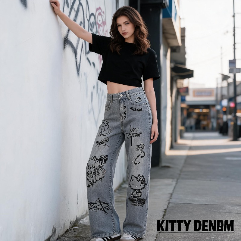 جينز نسائي كاجوال بتصميم كرتون - مراجعة Xl Women'S Fashion وسعره