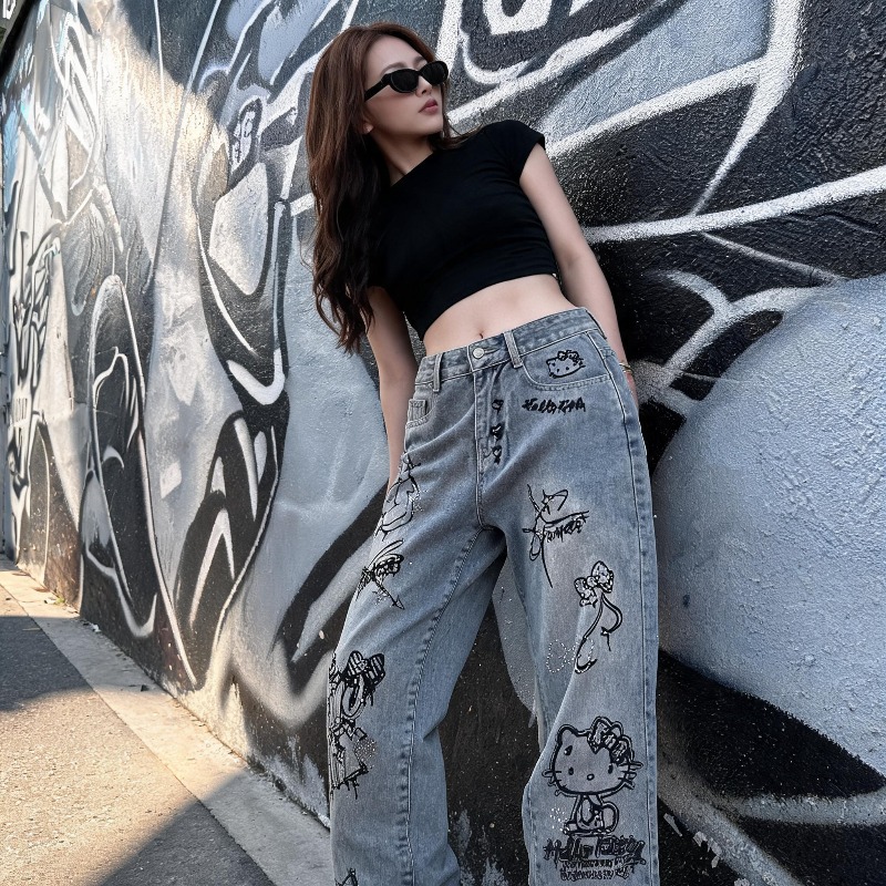 جينز نسائي كاجوال بتصميم كرتون - مراجعة Xl Women'S Fashion وسعره