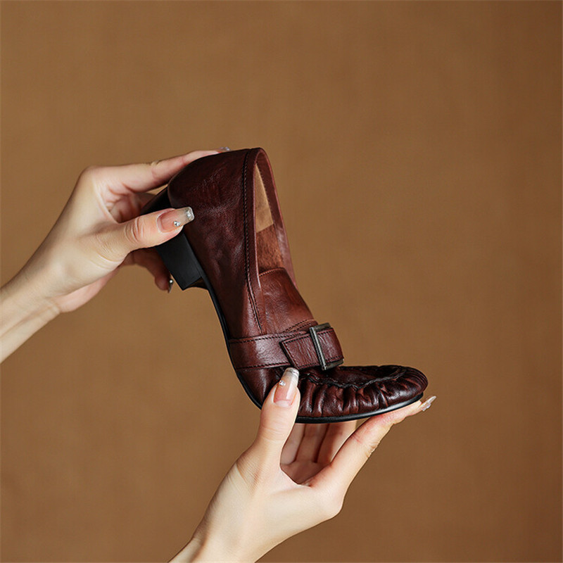 أحذية بدون كعب من الجلد الطبيع - مراجعة Women Fashion Heels وسعره