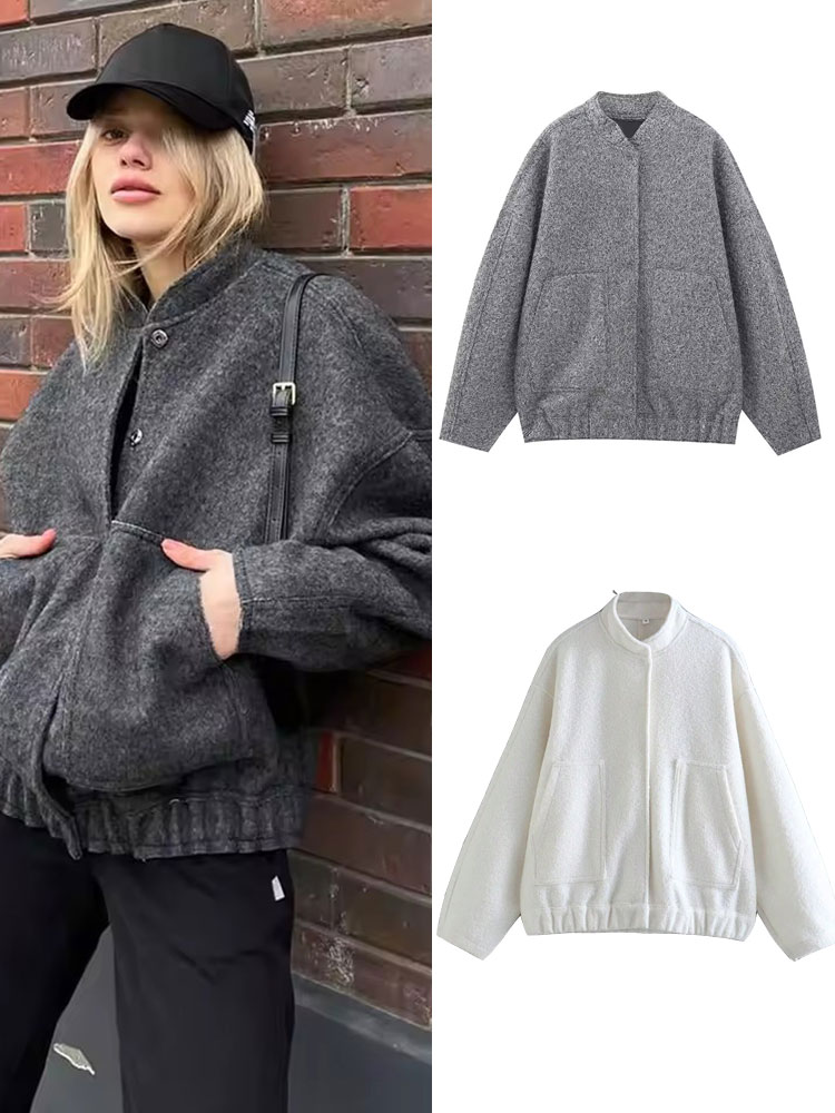 معطف نسائي فضفاض غير رسمي بأزر - مراجعة Women'S Fashion Bomber Jacket وسعره