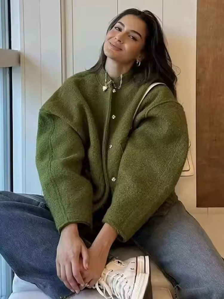 معطف نسائي فضفاض غير رسمي بأزر - مراجعة Women'S Fashion Bomber Jacket وسعره