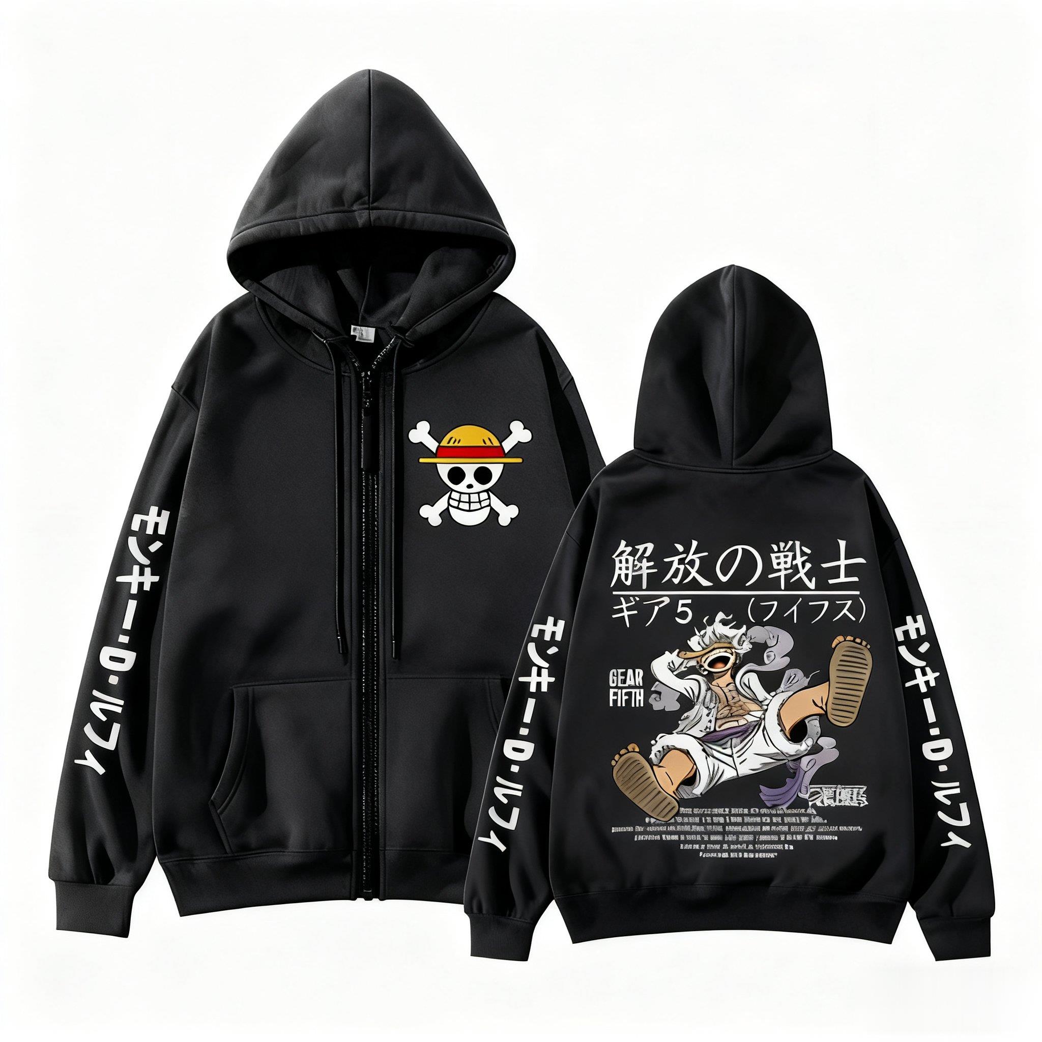 القرد D لوفي جير 5 قطعة واحدة  - مراجعة Women'S Fashion Zip Hoodie وسعره