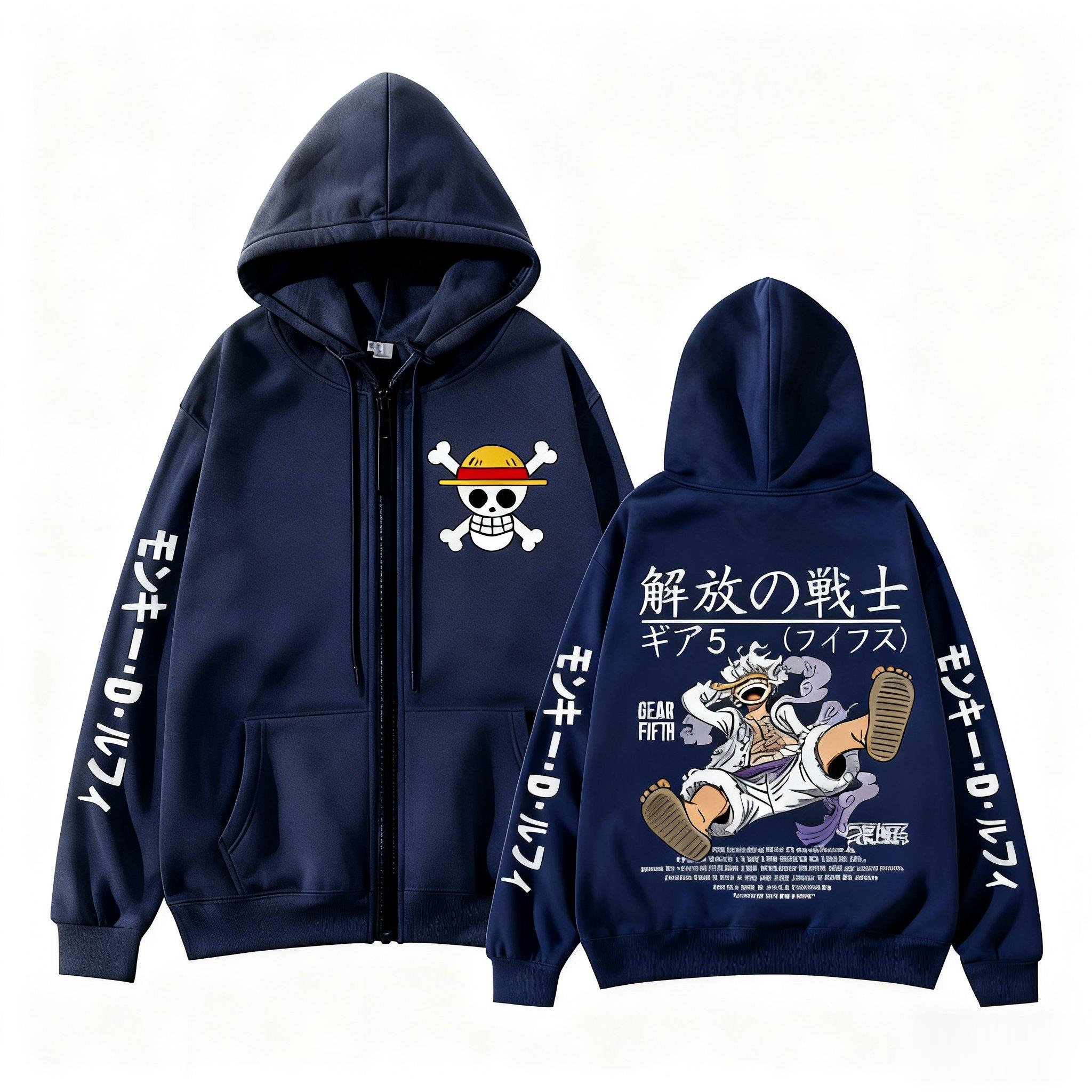 القرد D لوفي جير 5 قطعة واحدة  - مراجعة Women'S Fashion Zip Hoodie وسعره
