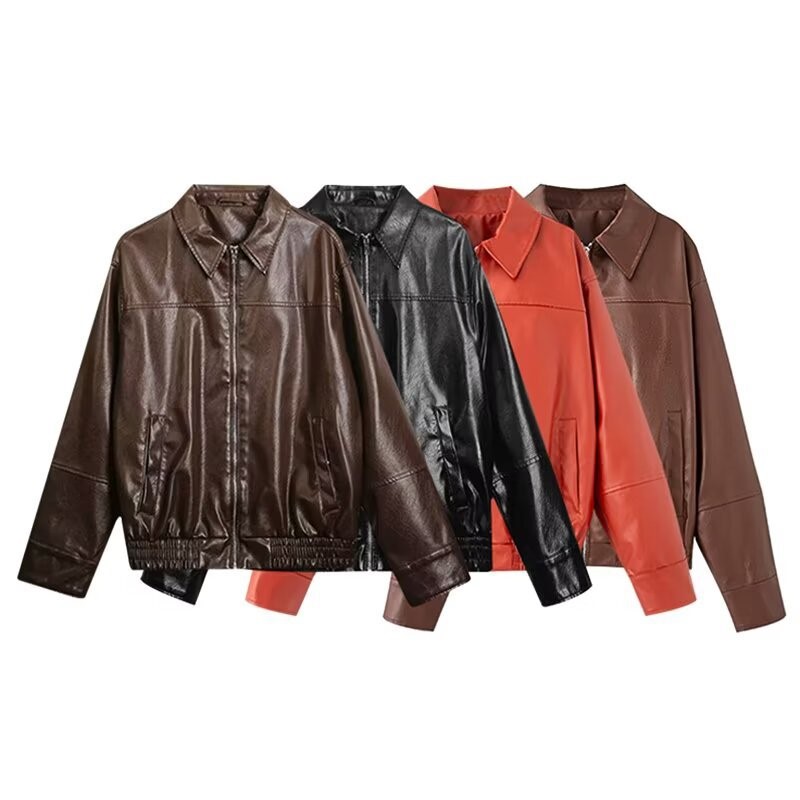 سترات كلاسيكية من جلد البولي ي - مراجعة Women'S Fashion Bomber Jacket وسعره