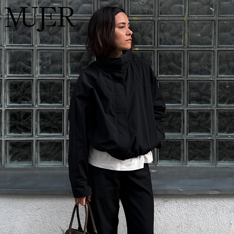 سترة واقية سوداء من MUJER سترة - مراجعة Women'S Fashion Bomber Jacket وسعره