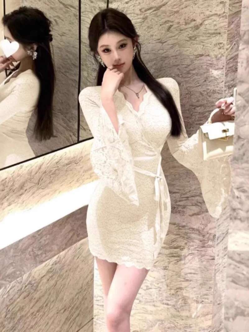 مثير الدانتيل جرس كم فستان الم - مراجعة Women Fashion Dress Names وسعره