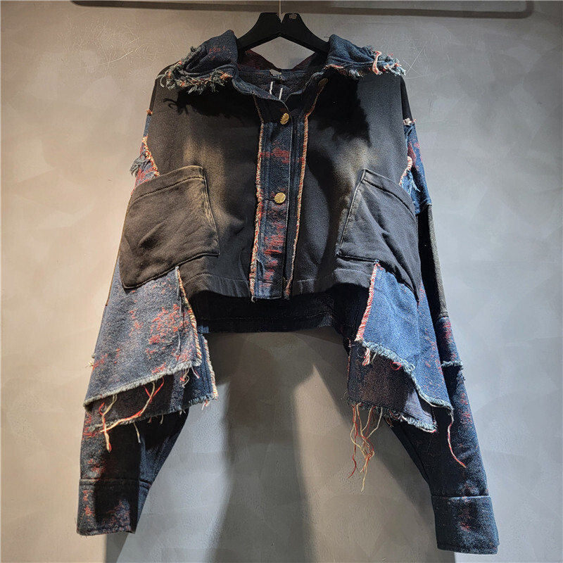 WTHT موضة جديدة للمرأة المرقعة - مراجعة Women'S Fashion Denim Jacket وسعره