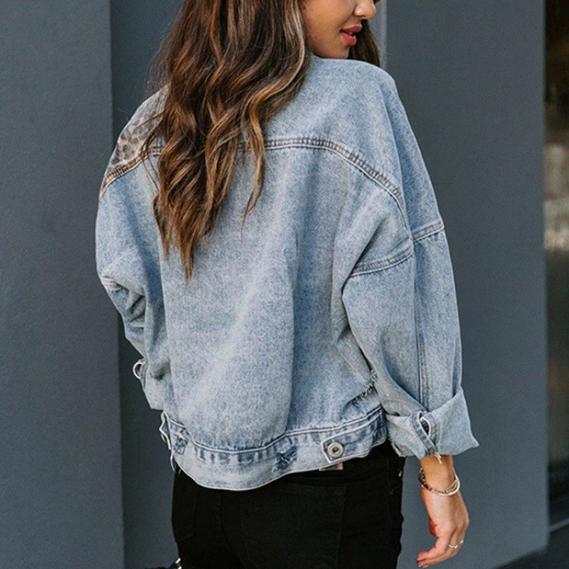ليوبارد خياطة الدنيم سترة المر - مراجعة Women'S Fashion Denim Jacket وسعره