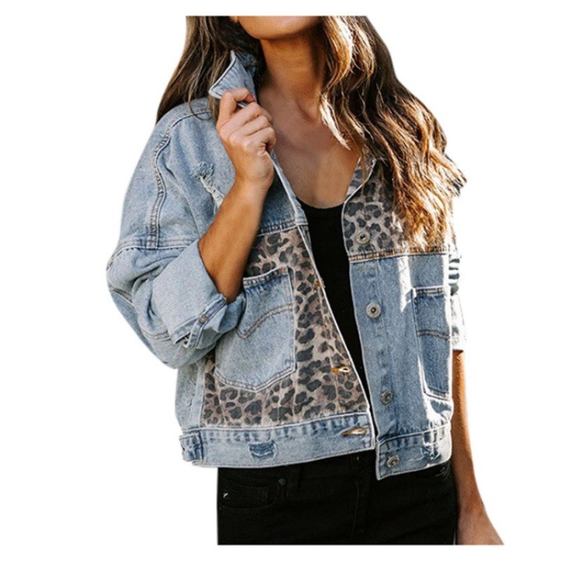 ليوبارد خياطة الدنيم سترة المر - مراجعة Women'S Fashion Denim Jacket وسعره