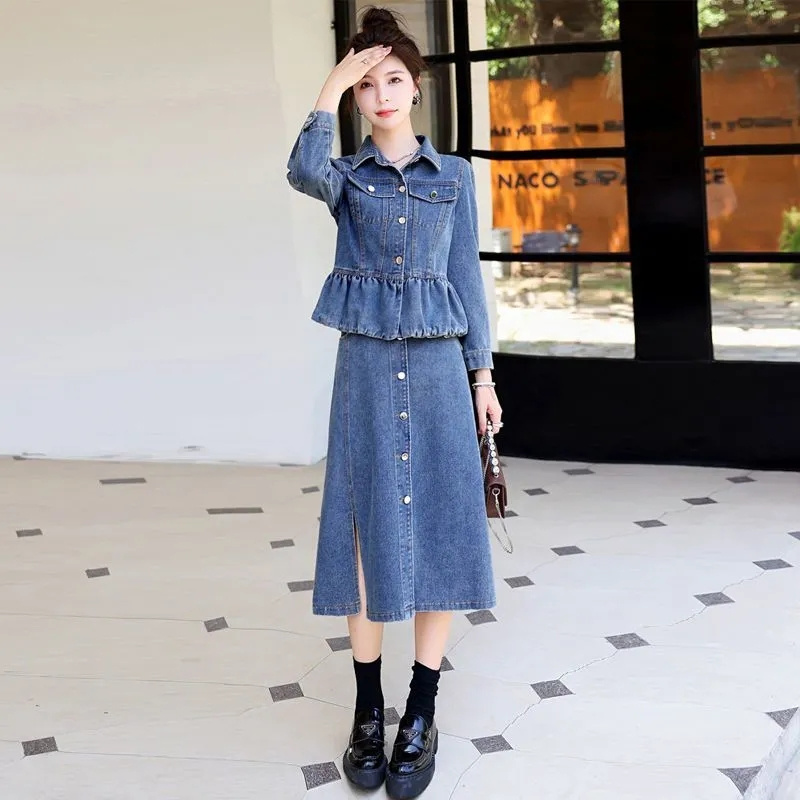 جاكيت جينز وتنورة نسائية ، بذل - مراجعة Women'S Fashion Denim Jacket وسعره