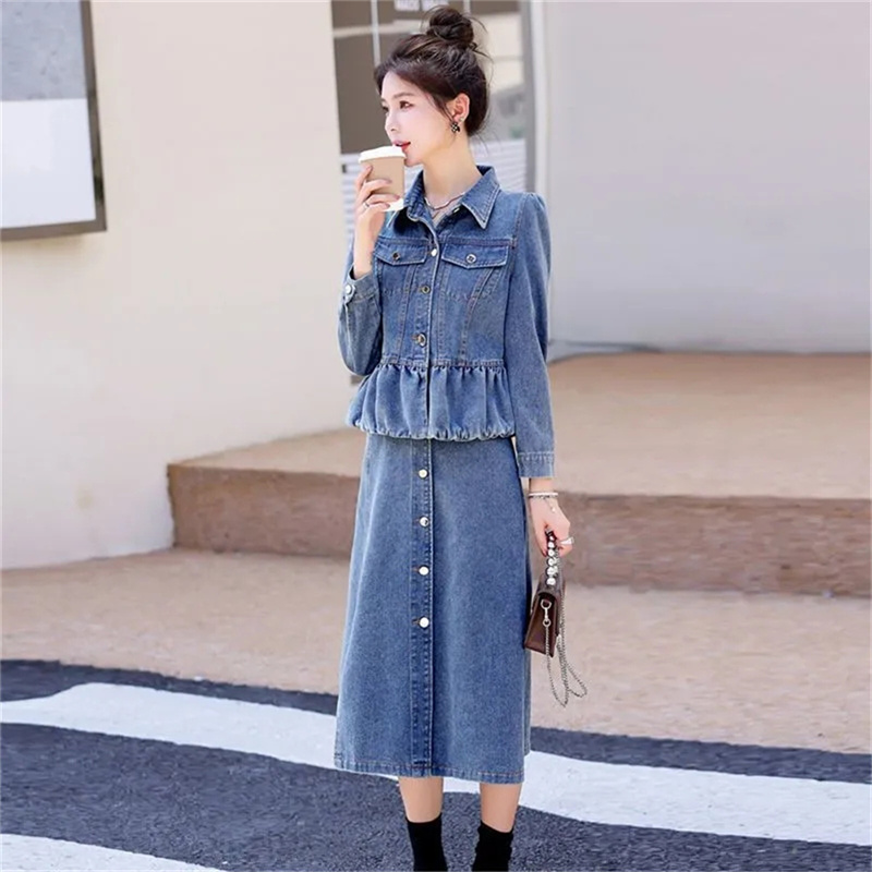 جاكيت جينز وتنورة نسائية ، بذل - مراجعة Women'S Fashion Denim Jacket وسعره