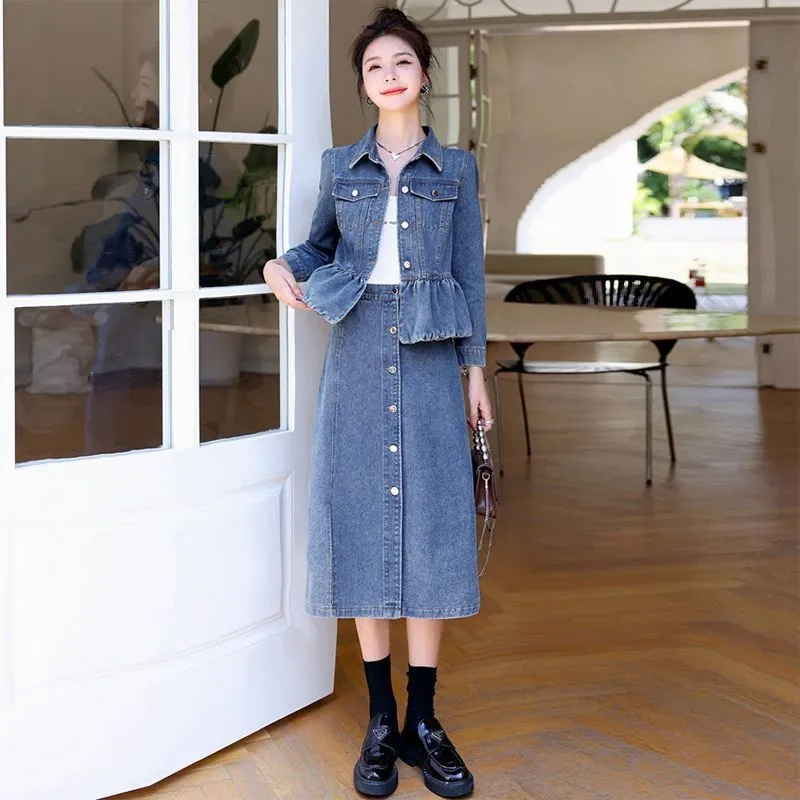 جاكيت جينز وتنورة نسائية ، بذل - مراجعة Women'S Fashion Denim Jacket وسعره