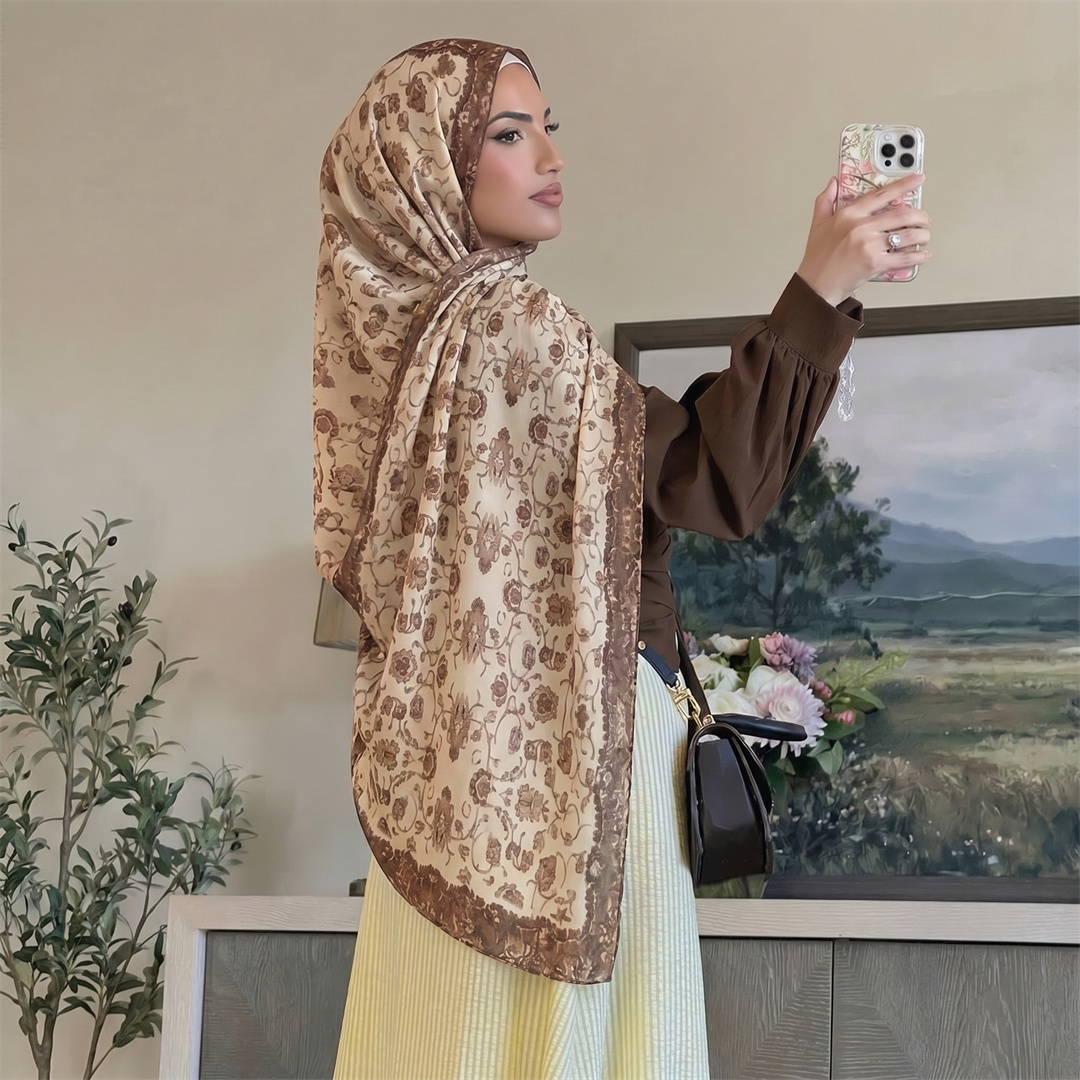 حجاب بطباعة زهور عتيقة، وشاح ن - مراجعة Women'S Fashion Headbands وسعره