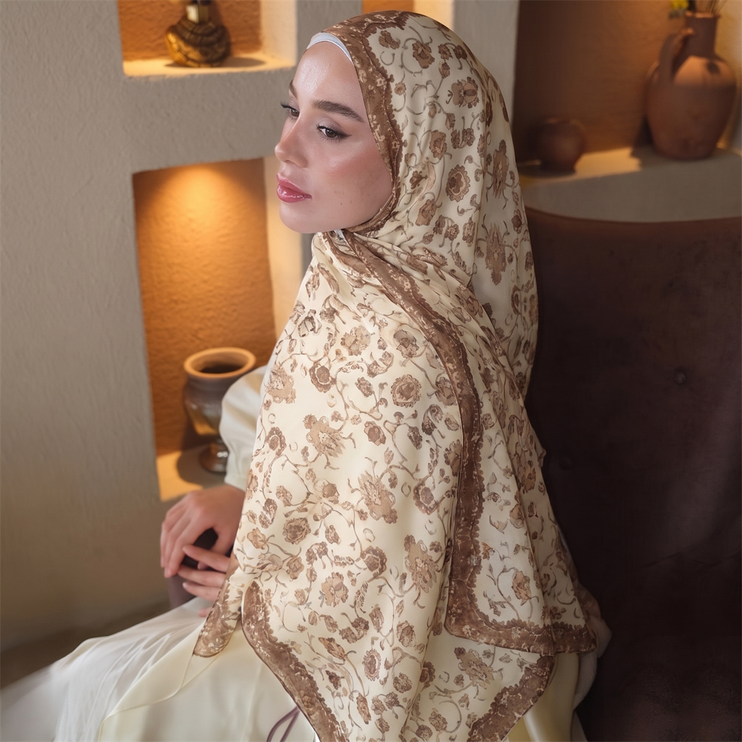 حجاب بطباعة زهور عتيقة، وشاح ن - مراجعة Women'S Fashion Headbands وسعره
