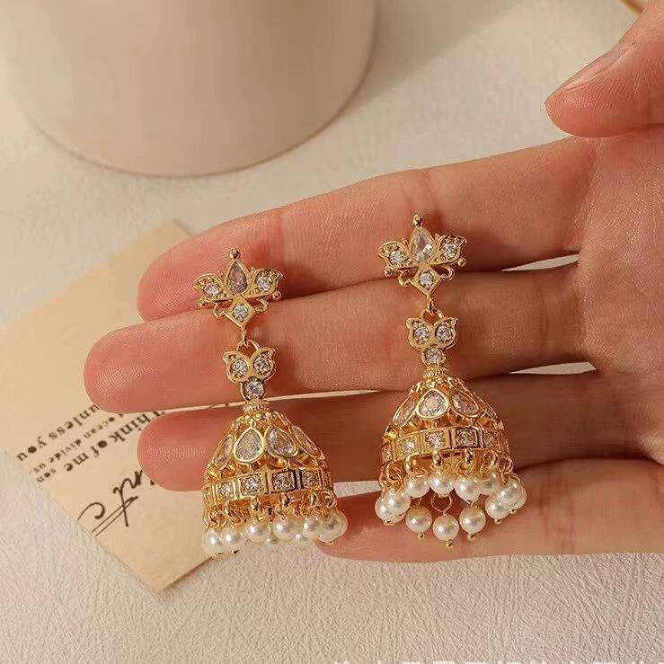 أقراط هندية مبالغ فيها على شكل - مراجعة Women Queen Fashion وسعره