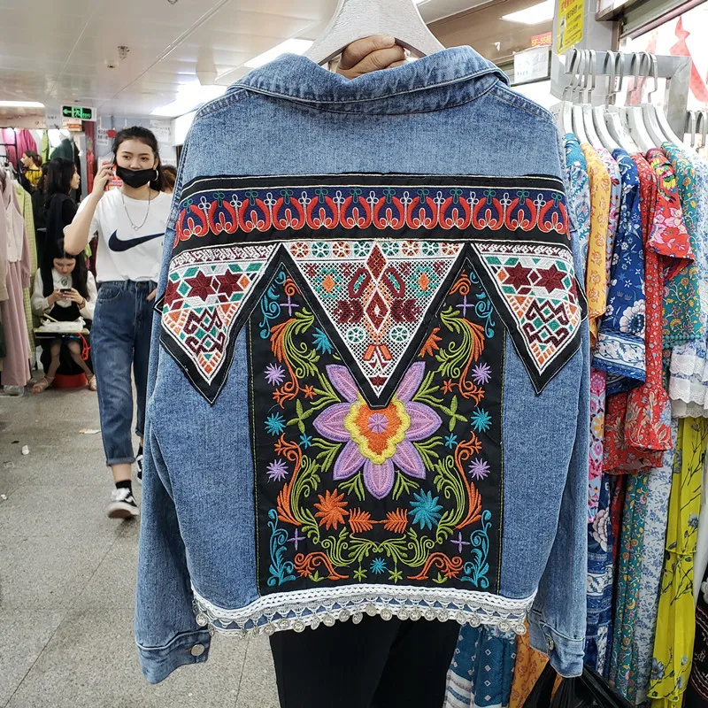 سترة كلاسيكية مطرزة بالترتر ال - مراجعة Women'S Fashion Denim Jacket وسعره